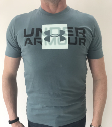Póló, Under Armour Box Logo SR szürkészöld