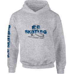Kapucnis pulóver, Ice Skating is Life szürke JR