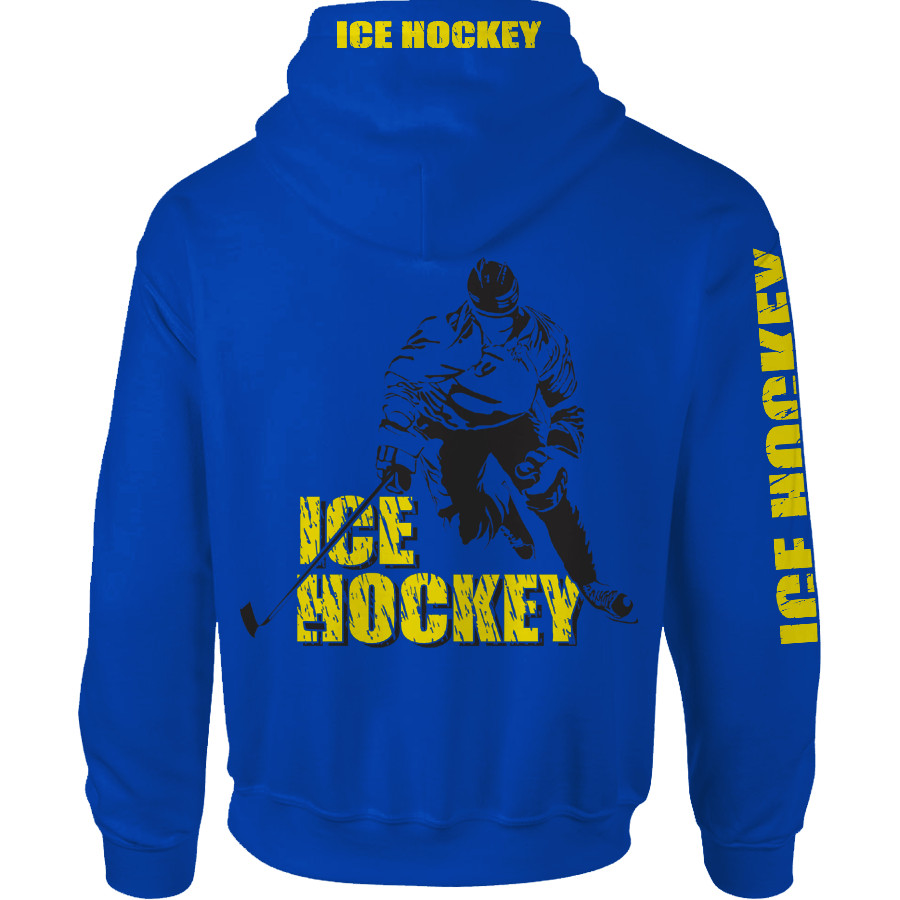 Kapucnis pulóver, Ice Hockey FŰZŐS kék-sárga SR