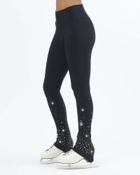 Pantaloni pentru patinaj artistic SAGESTER 482 Starry Night Thermal JR negru