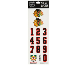 Decals, NHL helmet numbers Chicago Blackhawks