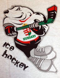 Тениска, ICE HOCKEY Слип-верверт Унгария сив JR