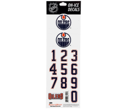 Наклейка, номери НХЛ на головних уборах Edmonton Oilers